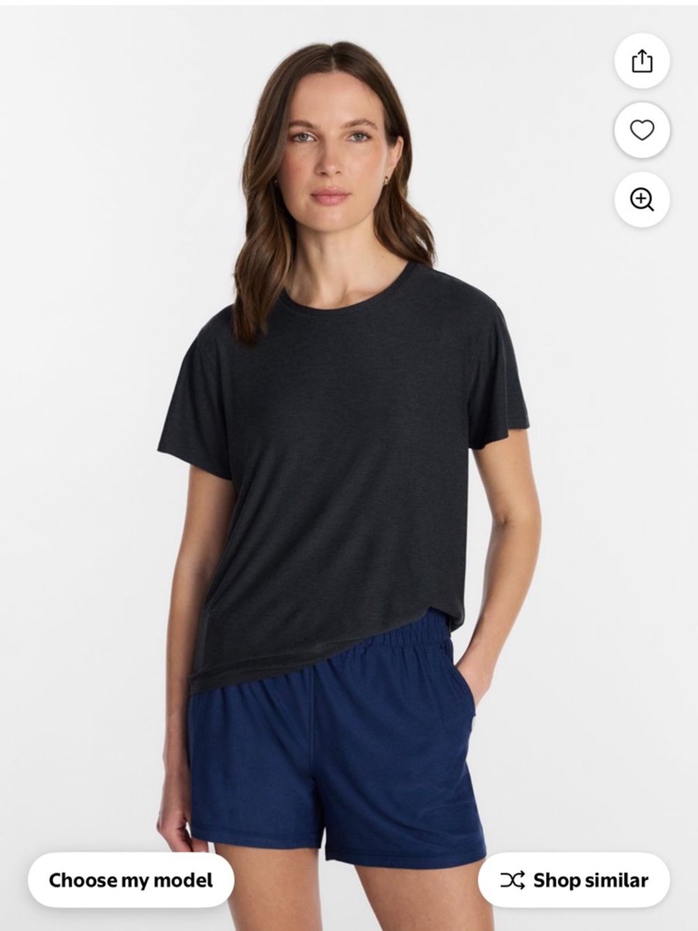 Athletic Works ButterCore Relaxed Tee Women’s XXL Black Soot Short Sleeve Top